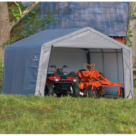 Shed-in-a-Box 12' x 12' x 8' Peak Style Storage Shed, Gray