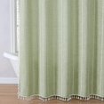 thumbnail image 3 of HBlife Boho Farmhouse Shower Curtain, Linen Rustic Shower Curtain with Tassel, Water Repellent Modern Bohemian Bathroom Shower Curtains Set with 12 Hooks, Green, 72 x 72, 3 of 9