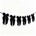 thumbnail image 2 of Velvet Bow Garland with 6 Pre Tied Bows, Christmas Hanging Decorations for Fireplace Mantel Staircase Wall Tree and Party Display, Reusable Holiday Home Decor with Adjustable Spacing, 2 of 9