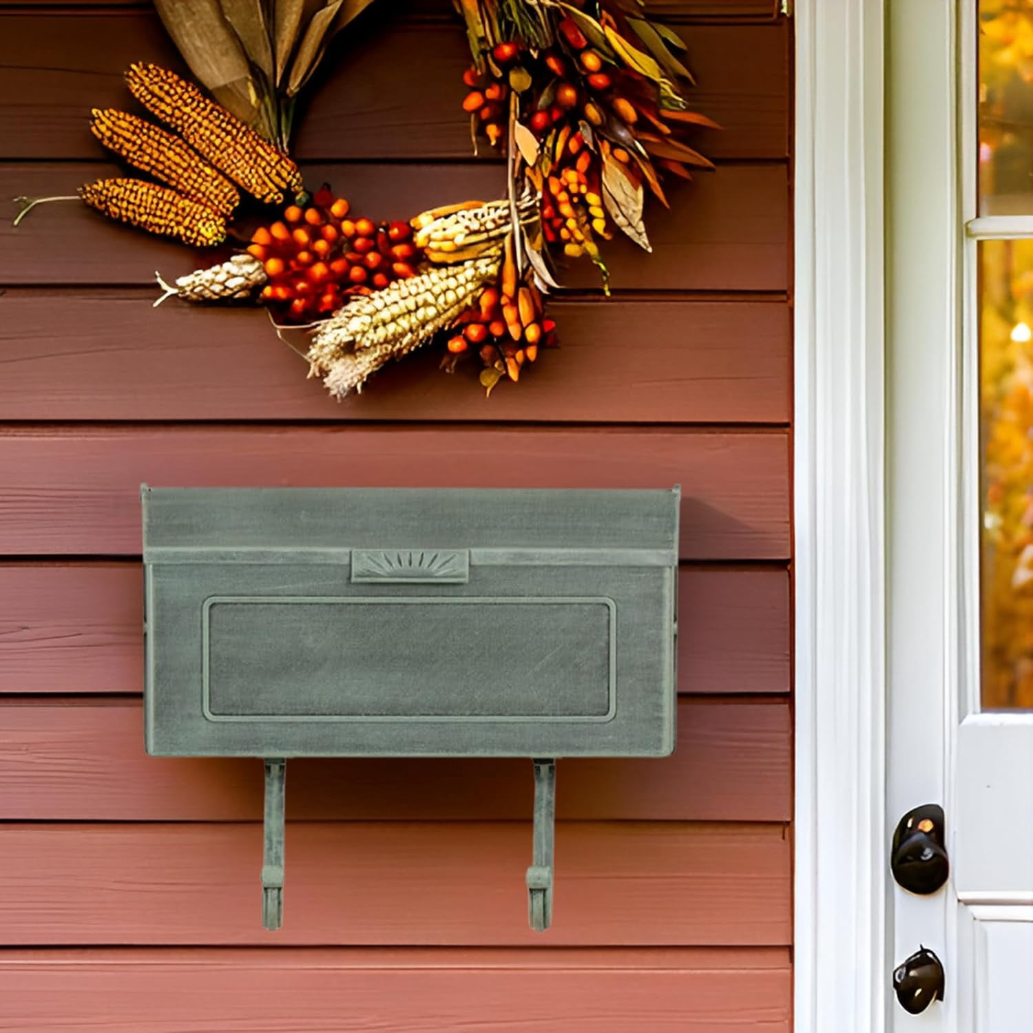 Special Lite Horizon Horizontal Wall Mount Mailbox - Verde Green Aluminum Mailbox for Wall Mount - SHH-1006-VG