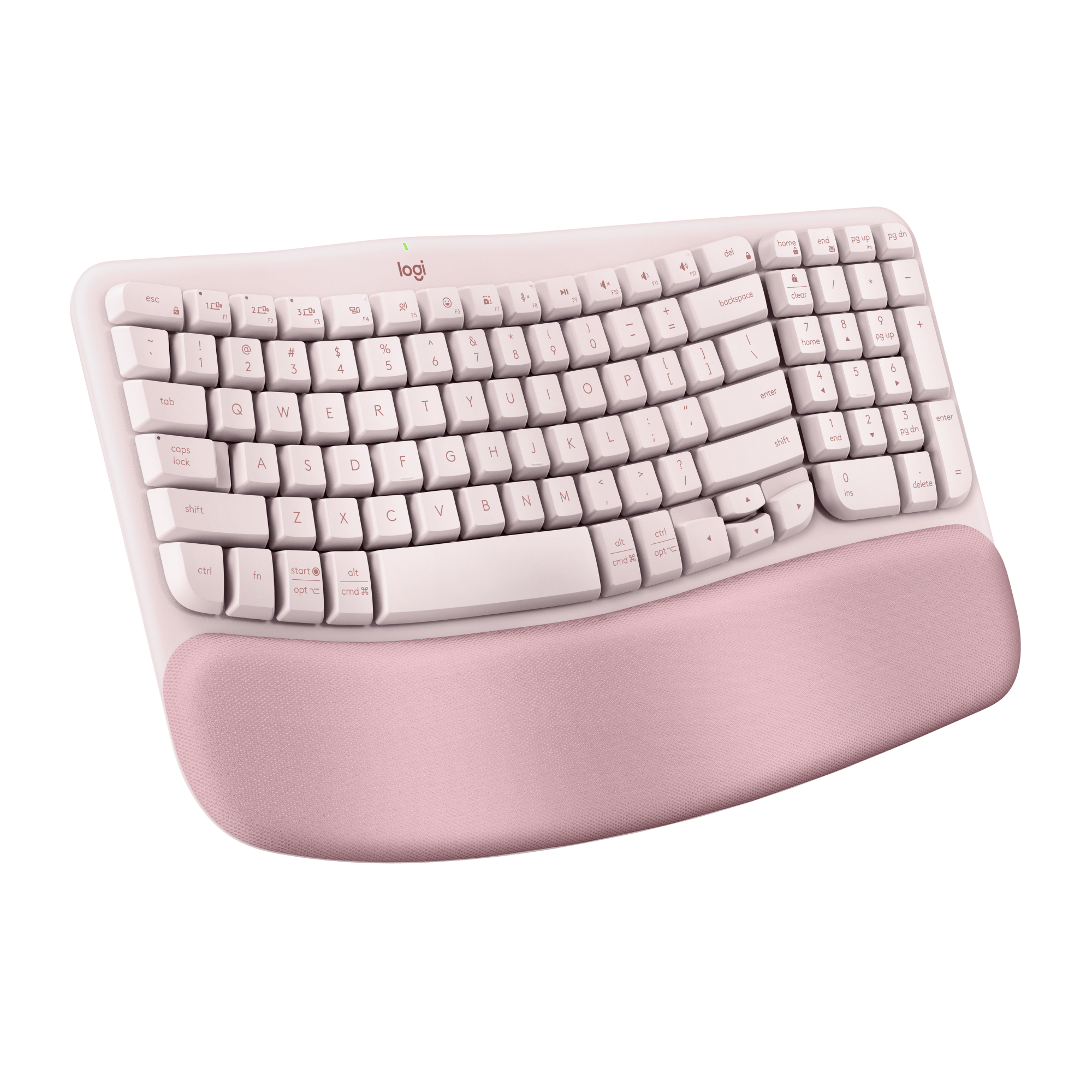 Logitech Wave Keys Wireless Ergonomic Keyboard, Rose photo 1