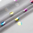 thumbnail image 3 of Bazaahm Grey Sheer Curtain Panels Light Filtering for Kids Juvenile Bedroom Rod Pocket Colorful Metallic Polka Dot Printed Linen Drapes Set of 2, 84"L x 52"W, 3 of 6