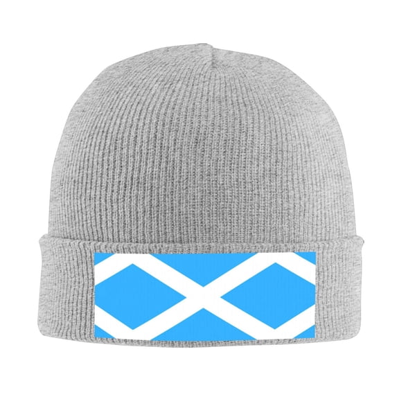 Flag Of Scotland Beanie Hat Men Women Warm Printed Cap Knit Beanies Hats Outdoor Winter Gray