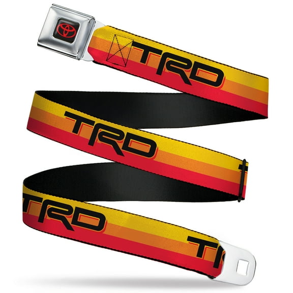 Toyota Belt, Seatbelt Buckle Belt, Toyota Racing Development TRD Logo Rally Stripe Sunset, 30 to 44 Inches