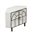 thumbnail image 4 of 37.40"Glass Two-Door Hexagonal Corner Cabinet, for Corner of Living Room, Hallway, Study and Other Spaces, White, 4 of 7