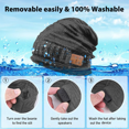 thumbnail image 7 of APTOCO Bluetooth Music Beanie Knit Hat for Men Women Rechargeable Wireless Cap Headset Headphone Speaker for Outdoor Sports- Gray, Christmas Day Gift, 7 of 7