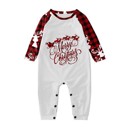 

Parent Child Christmas Family Matching Pajamas Cute Alphabet Animal Print Pajamas Plaid Long Sleeved Baby Loose Soft And Comfortable Holiday Pajamas Baby