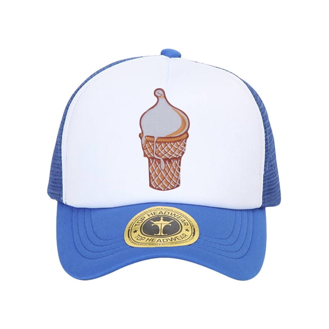Gravity Threads Ice Cream Cone Patch Trucker Hat - Royal/White