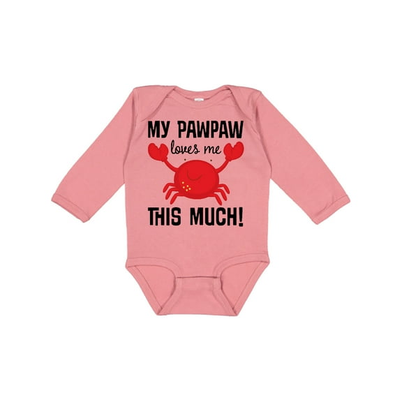 Inktastic My Pawpaw Loves Me Boys or Girls Long Sleeve Baby Bodysuit