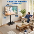 thumbnail image 4 of RTVR Modern Rolling TV Stand with Upgraded Wheels for 32 to 75 inch Screens, Height  Adjustable Swivel Mobile Portable Corner TV Stand for Bedroom, Corner, Small Dorm, Black, 4 of 10