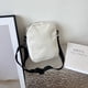 thumbnail image 5 of Bolso bandolera informal para hombre y mujer con bolsillo con insignia transparente, Bolso cruzado liso de nailon, 5 of 9