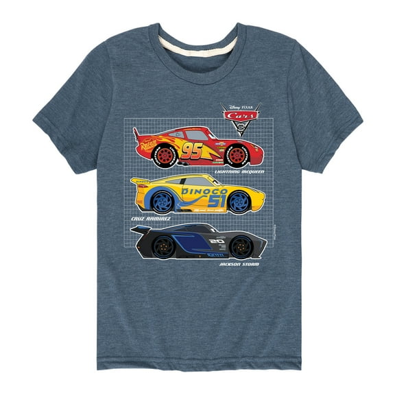 Disney's Cars - Side Profiles Grid - Boy's Toddler And Youth Short Sleeve Graphic T-Shirt