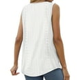 thumbnail image 5 of MIXUE Boho Tops For Women Summer Solid Color Lace Round Neck Sleeveless Fashion Casual Basic Soft Pullover Shirts For Women Tee Shirts Sportswear,White,XXL, 5 of 5