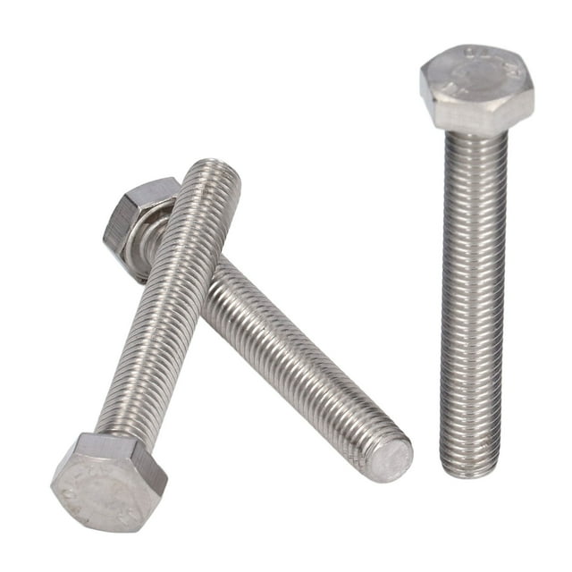 Pernos Totalmente Roscados, Fuerza Multipropósito A2-70 Perno Hexagonal De Acero Inoxidable 20 Piezas DIN 933 Para La Industria Automotriz Para La Construcción Para Trabajos De