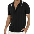 thumbnail image 3 of Iceglad Men's Casual Button Down Shirt Short Sleeve Vintage Clothes Knit Polo Shirts Summer Beach Shirts, 3 of 13