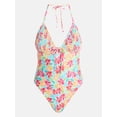 thumbnail image 5 of No Boundaries Halter Triangle One Piece Swimsuit, Women's XXS-XXL, 5 of 5