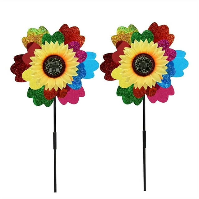 Ponheels Multicolores Brillantes, Ruedas de Viento Spinner de Viento para Regalos de Jardín, Césped, Ruedas de Viento