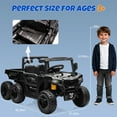 thumbnail image 6 of Track Seven 24V Ride on Dump Truck, 400W 6-Wheel Ride on UTV Car for Big Kids with Electric Dump Bed, Remote Control, Music, Lights, Spring Suspension, 24V Ride on Toy Car for Kids Aged 3+, Black, 6 of 7