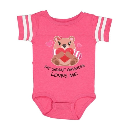 

Inktastic My Great Grandpa Loves me- bear and hearts Gift Baby Boy or Baby Girl Bodysuit