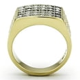 thumbnail image 3 of Luxe Jewelry Designs Men's Two Tone Gold Ion Plated Stainless Steel Ring with Clear Crystals - Size, 3 of 4