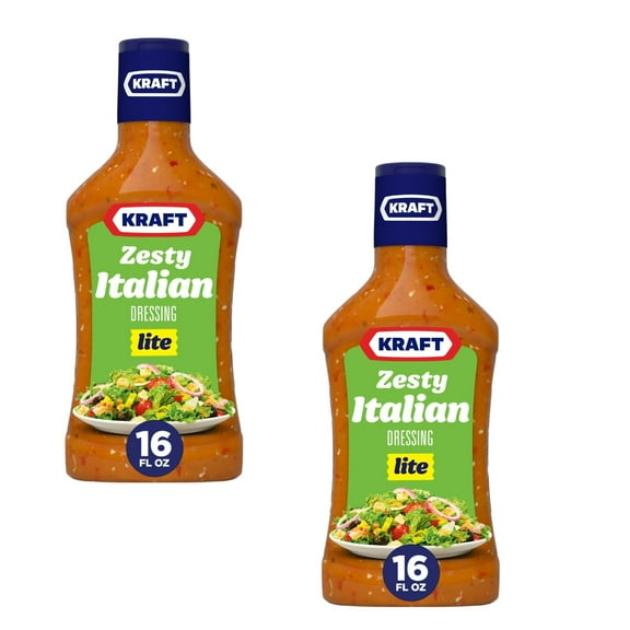 ( 2 Pack ) Kraft Zesty Italian Lite Salad Dressing 16 Fl Oz Bottle