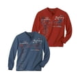thumbnail image 1 of Atlas For Men - Camiseta Impreso de Manga Larga para Hombre - Pack de 2 (Rojo Ladrillo, Azul Marino), 1 of 3