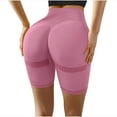 thumbnail image 1 of Gspmoly Shorts Short pour Femmes, Pantalon Uni Taille Haute à la Mode pour Femmes, Bas Rehausseur pour Dames, Pantalon de Yoga, de Randonnée pour Femmes, Aubaines Prime, Rouge P, 1 of 5