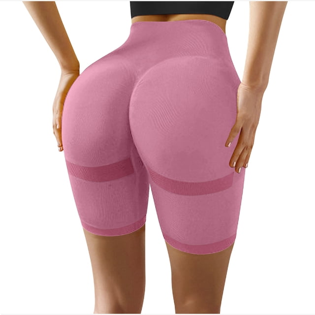 Gspmoly Shorts Short pour Femmes, Pantalon Uni Taille Haute à la Mode pour Femmes, Bas Rehausseur pour Dames, Pantalon de Yoga, de Randonnée pour Femmes, Aubaines Prime, Rouge P