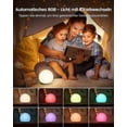 thumbnail image 3 of Toddler Night Light, Baby Nursing Night Light, Night Light - Dimmable, Memory Function, Timer, Rgb Color Changing, Usb Side Charging(lfgb, Ce Certifie, 3 of 5