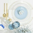 (60Pack) EcoQuality Plastic Blue/Gold Rim Wine Glasses - 12oz, Reusable ...