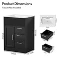 thumbnail image 4 of Advwin 24" Freestanding Bathroom Vanity with Ceramic Sink, Modern Bathroom Storage Cabinet with 3 Drawers, Black, 4 of 10