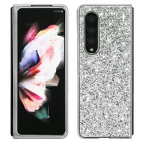 Galaxy Z Fold 4 Case, Ultra Thin Glitter Bling Diamond Girls Woman Shockproof TPU Rubber Full Body Protective Cover for Samsung Galaxy Z Fold 4 5G 2022, Silver