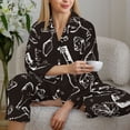 thumbnail image 5 of KLL Wine Seamless Print Women's Long Sleeve Pajamas with Pants Sleepwear Loungewear 2 Set-Large, 5 of 7