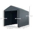 thumbnail image 3 of Outsunny Tente de Rangement, Remise Extérieure Portable avec Grande Porte, Gris Foncé, 3 of 10