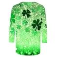 thumbnail image 4 of Moxiu St. Patrick's Day Shirts for Women 3/4 Sleeve Shamrock Printed Shirts Trendy Crew Neck Tops St Patrick's Day Clothes 2025 Multicolor,XL, 4 of 5