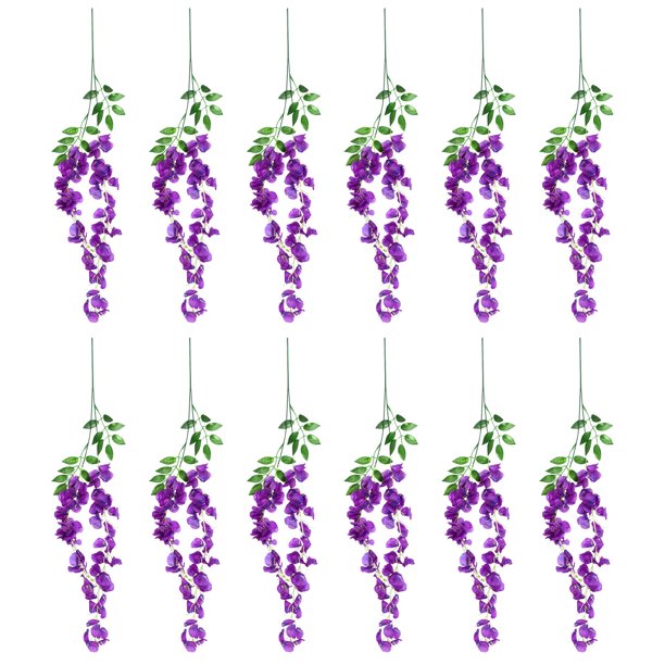 unbranded 12Ud Con Flores Artificiales De Wisteria Para Centros De Y Pared
