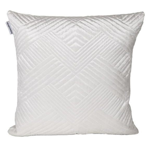 Parkland Collection Gaia 20x20" Geometric Quilted Fabric Throw Pillow in White