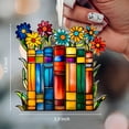 thumbnail image 3 of Book Ornament Stained Glass Window Hanging, Acrylic Bookish Gifts For Teacher, Librarian, Book Lovers, Reader, Shelf Decor Accessories For Women, Suncatcher Effect For Christmas Gift (Bloom Pages), 3 of 14