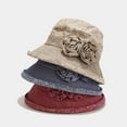 thumbnail image 4 of YEKEYI Women's Cotton Linen Bucket Hat Big Brim Hat Summer Sun Beach Cap Visor Sunhat, 4 of 9