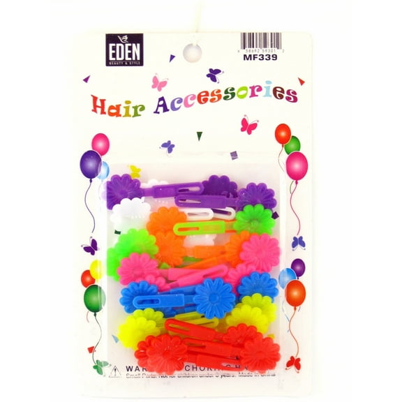 Eden Children's Small Flower Hair Barrettes, Assorted Dark Colors - 28 Pcs.