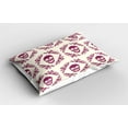 thumbnail image 2 of Ambesonne Sugar Skull Pillow Sham 2 Pack, Maroon Motif Flowers, 36"x20", Fuchsia Cream, 2 of 3