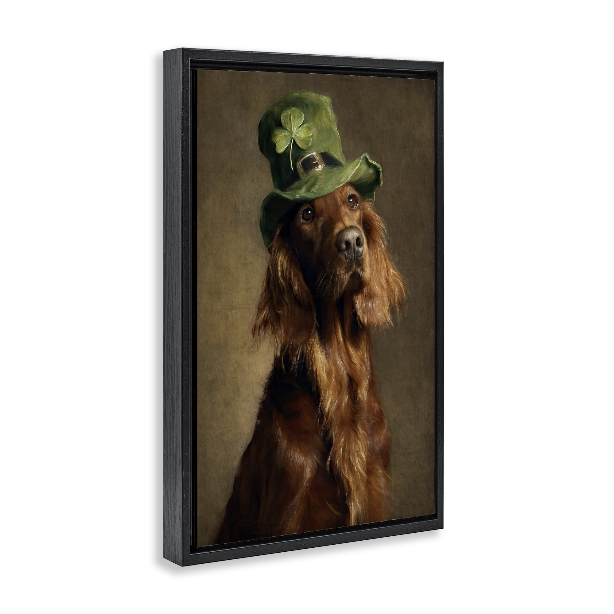 Stupell Industries The Irish Setter Portrait Black Framed Floater Canvas Wall Art, design by Tina LeCour