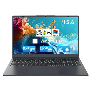 15.6 inch Laptop Computer 16GB DDR4 512GB SSD Quad-Core Intel N5095 Processors Windows 11 Notebook 1920*1080 FHD IPS Display, WiFi 5, Webcam, Fingerprint, Numeric Keyboard, Student Laptop, Gray