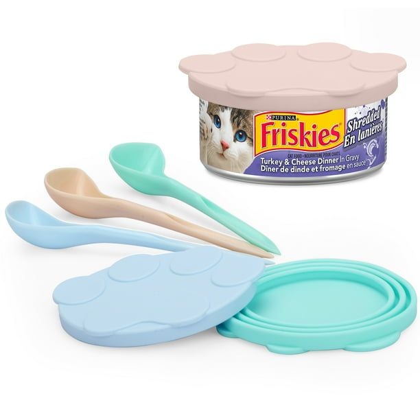 TSV 3pcs Pet Food Can Cover, FDA Safe BPA Free Universal Silicone Cat
