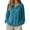Blue, variant on Women Summer Solid Thin Balloon Sleeve Retro Vacation Style Cotton Linen Sun Blouse Top