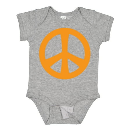 

Inktastic Peace Sign Symbol Orange Gift Baby Boy or Baby Girl Bodysuit