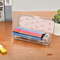 thumbnail image 7 of Plastic Pencil Box Large Capacity Pencil Boxes Clear Boxes with Snap-Tight Lid Stylish Office Supplies Storage Organizer Box Small Heart and Bee Patterns, 7 of 7
