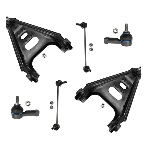 Fits For 08-2013 Smart ForTwo (2) Control Arms Tie Rods Ball Joints Links 6Pcs