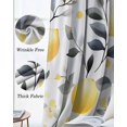 thumbnail image 3 of Summer Lemon Blackout Curtains for Bedroom Living Room Darkening Curtains 84 Inch Length 2 Panels Set Botanical Yellow Fruits Grey Leaf Window Curtain Window Treatment Grommet Drapes 52"x84", 3 of 9