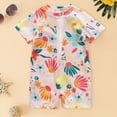 thumbnail image 2 of UAYOTSE Toddler Boys Sun Swimsuit Animal World Floral Print Zipper Short Sleeve Childrens Swimsuit,Sizes 12-18 Months, 2 of 4